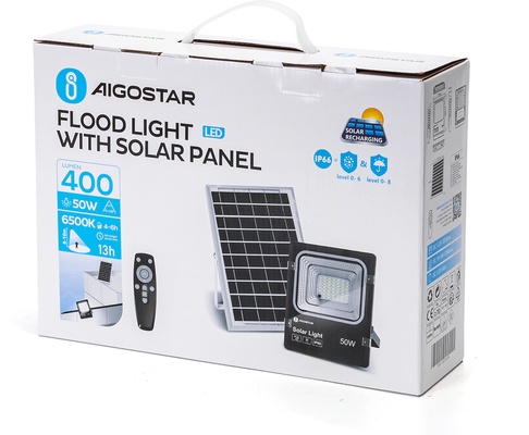 Foco Led con Panel Solar  50W